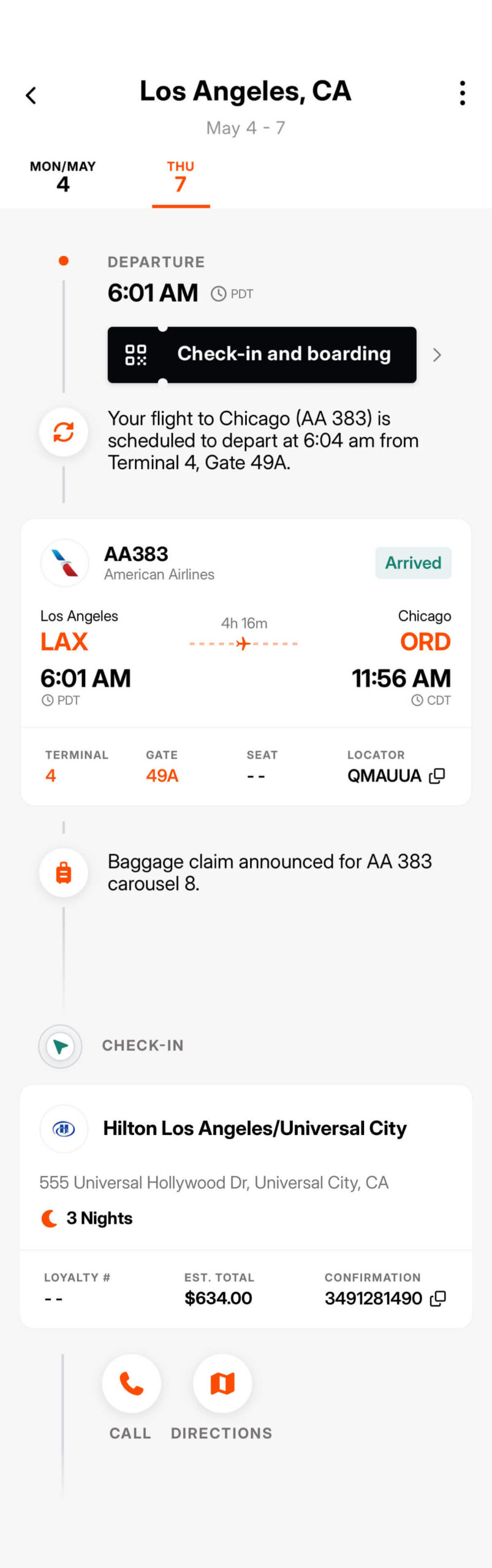 Booking Screen